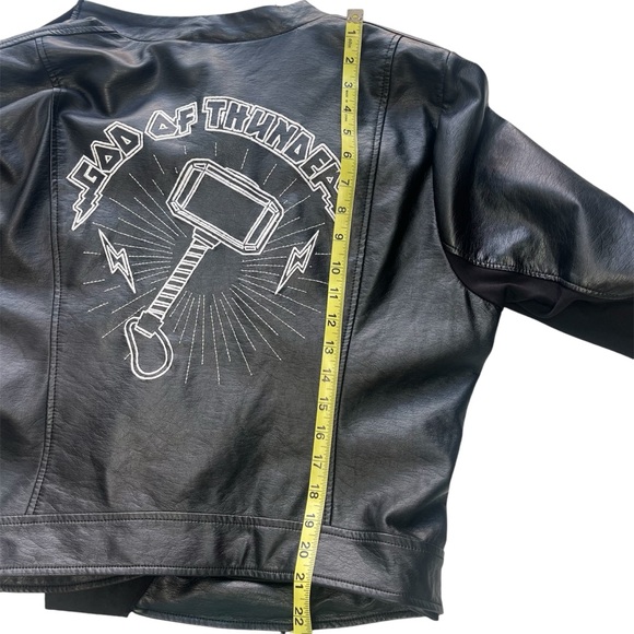 Torrid 2 Her Universe Marvel Thor Black Moto Jacket Faux Leather God Of Thunder - Picture 7 of 11
